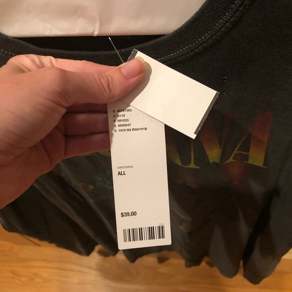 NWT NEW NIRVANA Unisex Long Shirt, Intentional Distressing - Picture 3 of 6